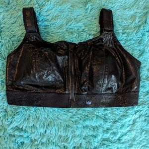 Shefit 4Luxe Black snakeskin adjustable sports bra